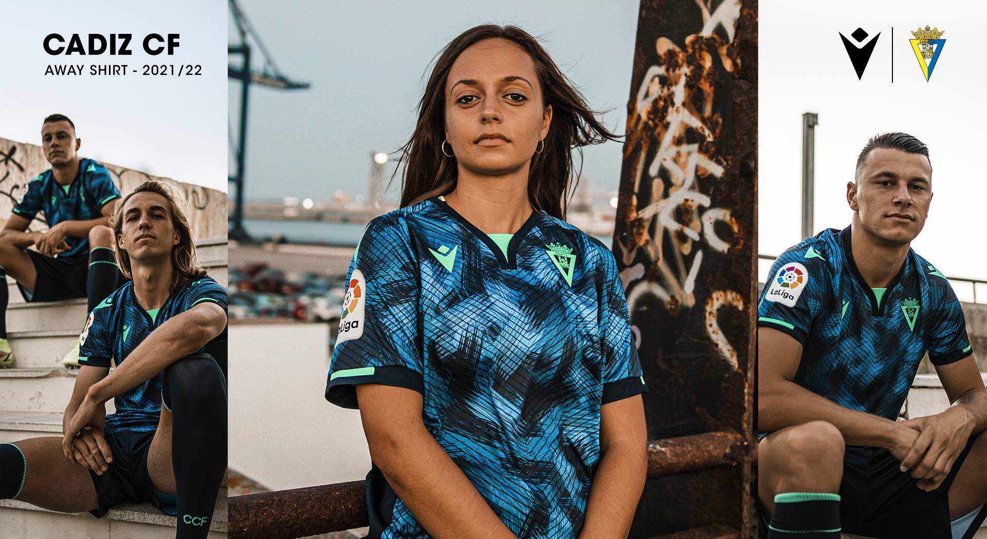 BLUE NAVY AND STROKES OF COLORS IN THE NEW CÁDIZ AWAY | About Macron