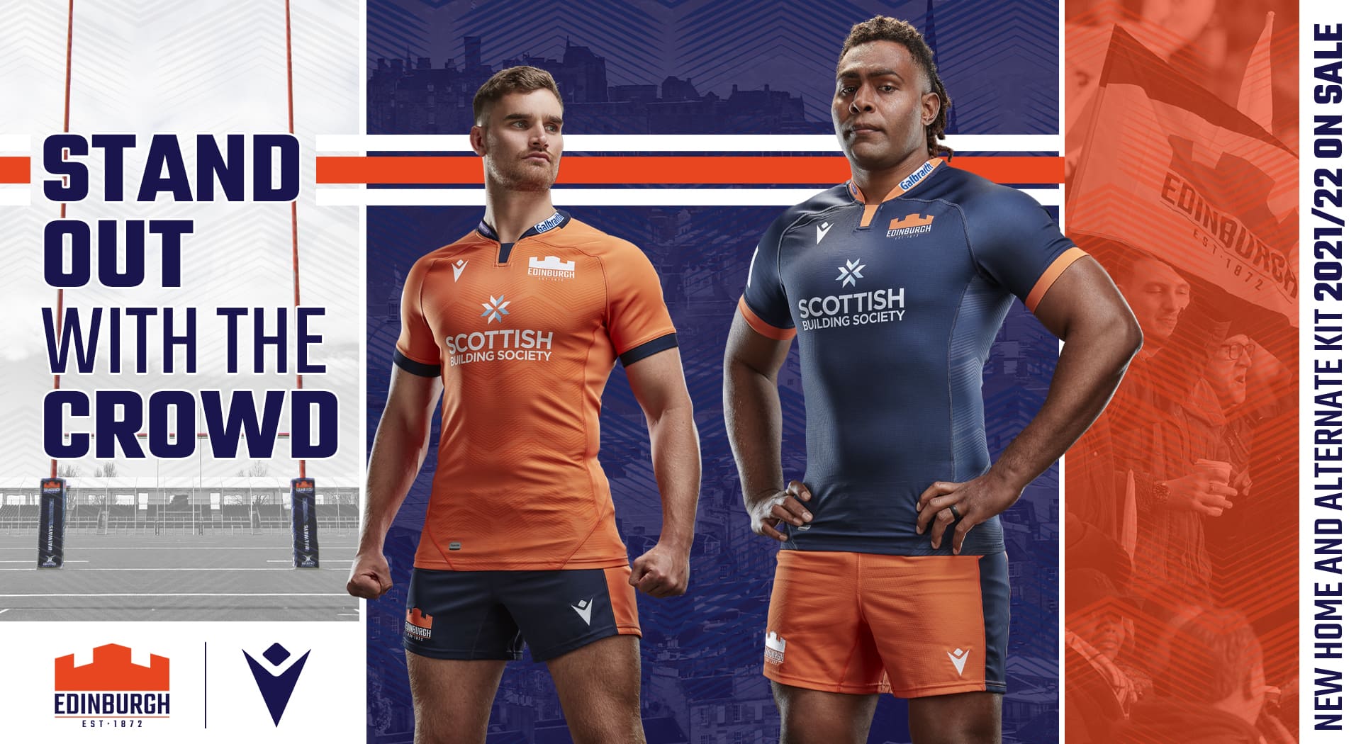 エディンバラ大学　ラグビーシャツ NAVY BLUE AND BURNT ORANGE, THE LEITMOTIF OF THE NEW EDINBURGH