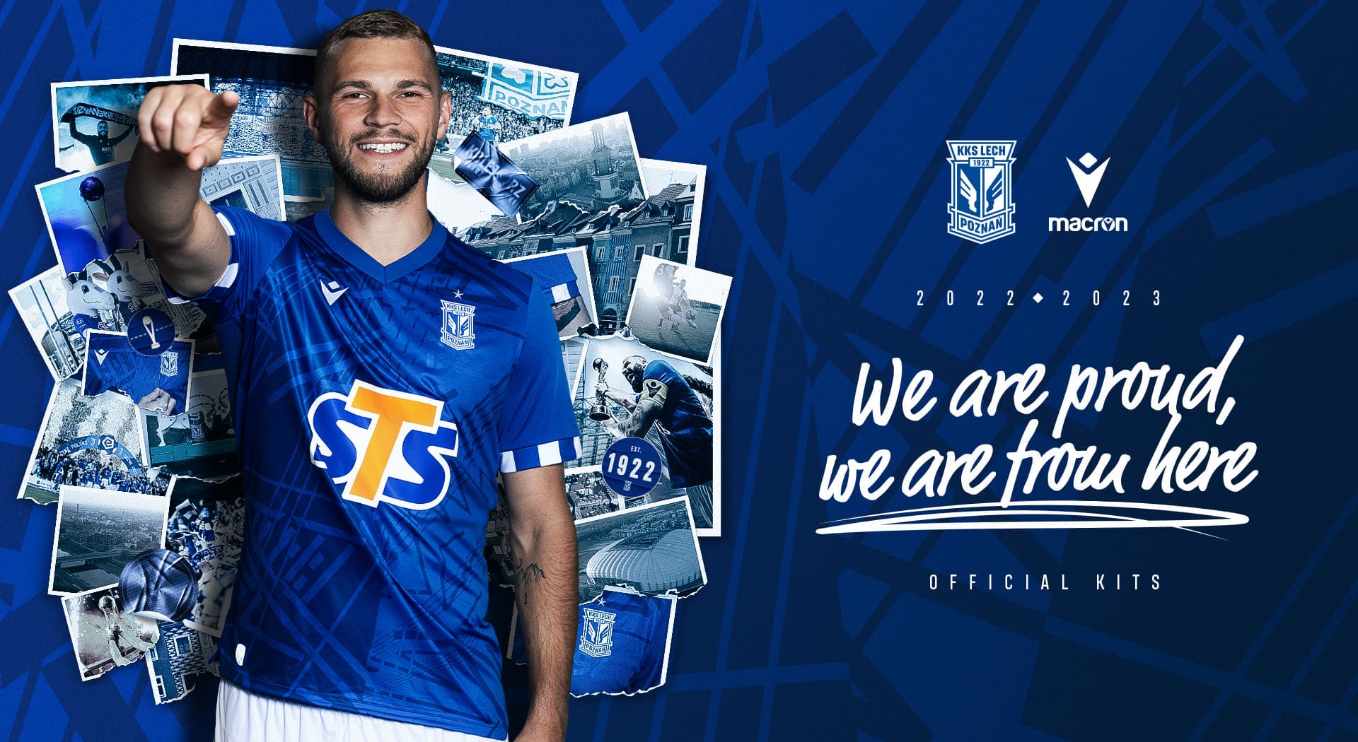 Blue, white and innovative graphics in the new Lech Poznan home