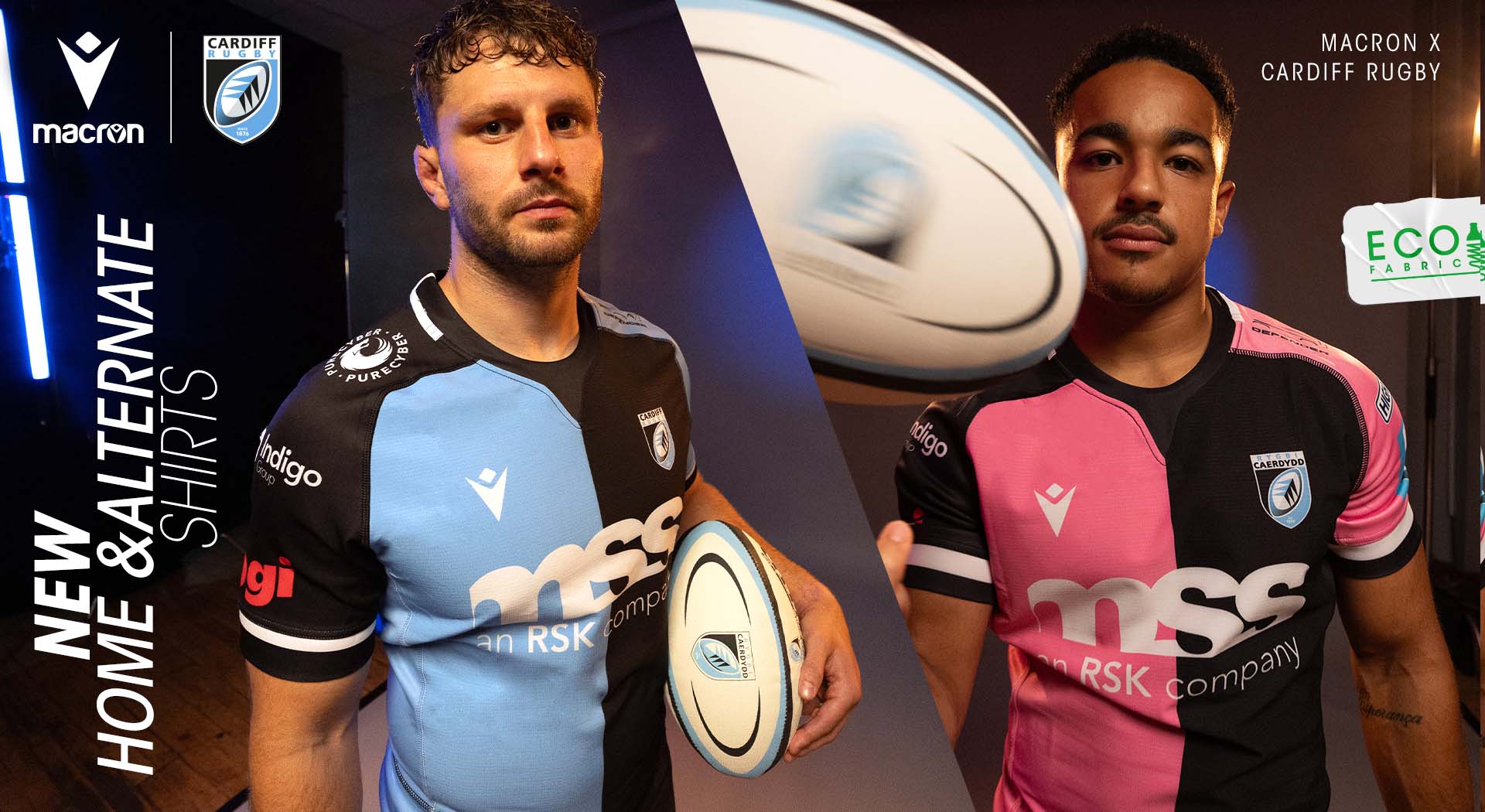 Cardiff Rugby's new kits for 23-24 come in Blue, Black and Pink