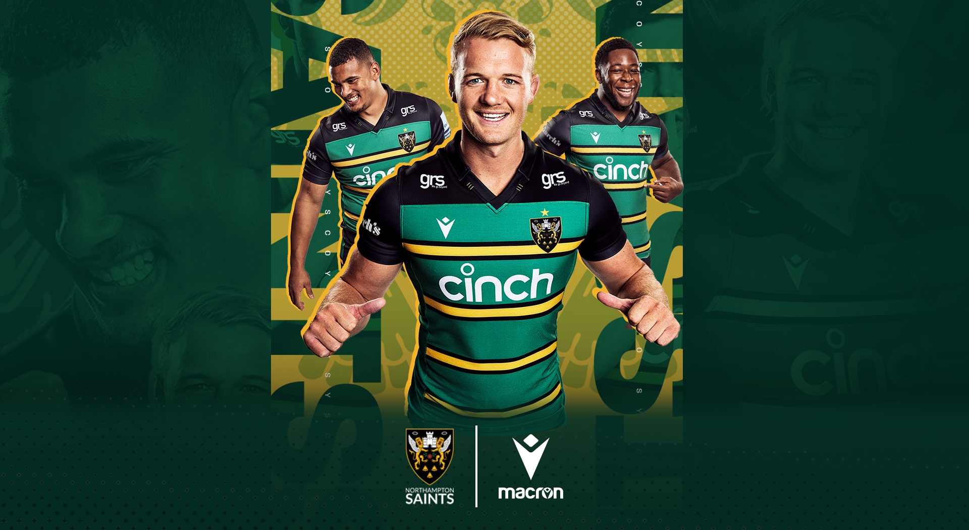 Maillot De Rugby Northampton Saints Macron - Taille L Large - Occasion Bon état
