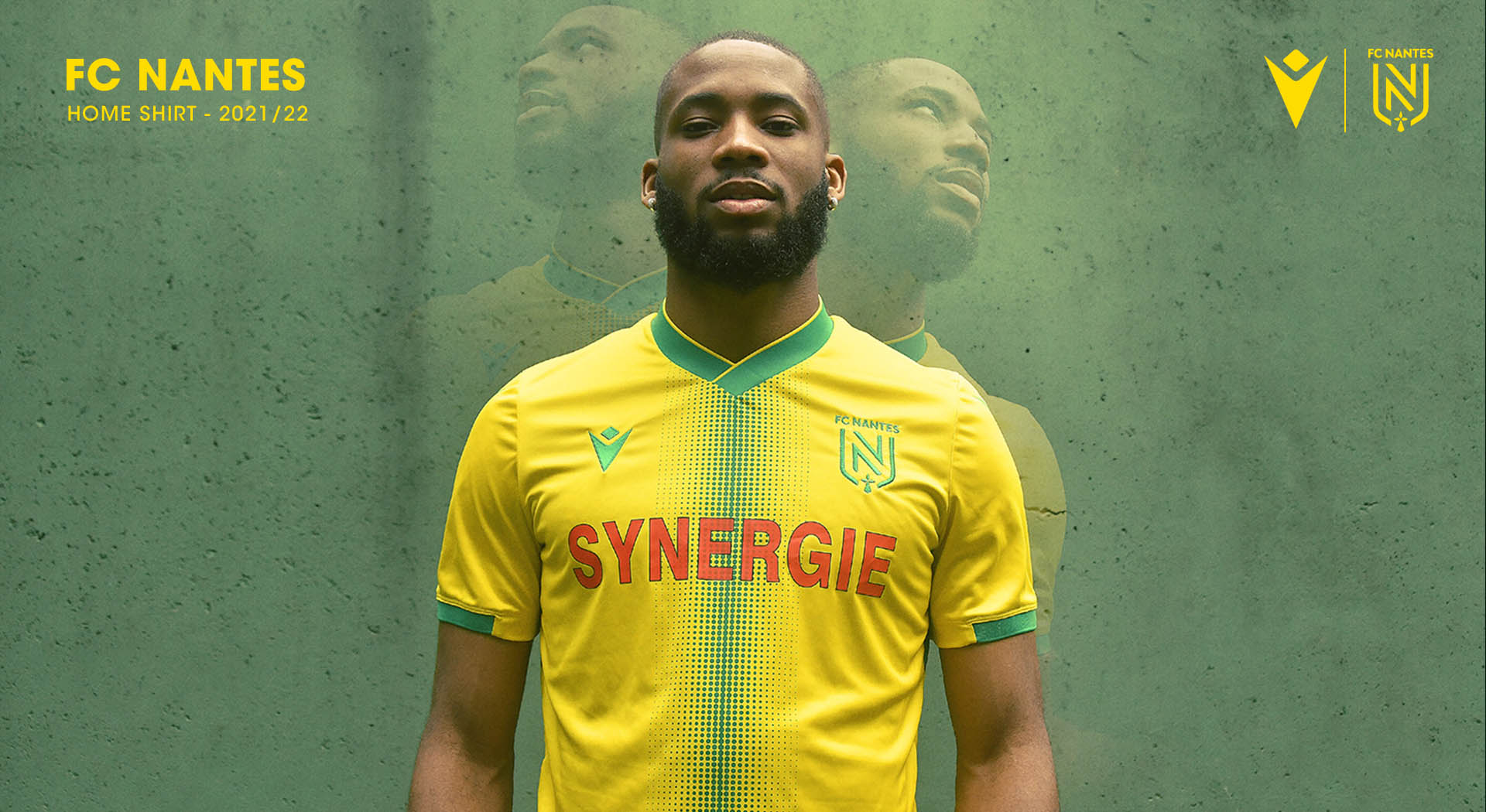 Maillot Entraînement FC Nantes - Macron, Vert, N°20, Manches Longues, Taille S