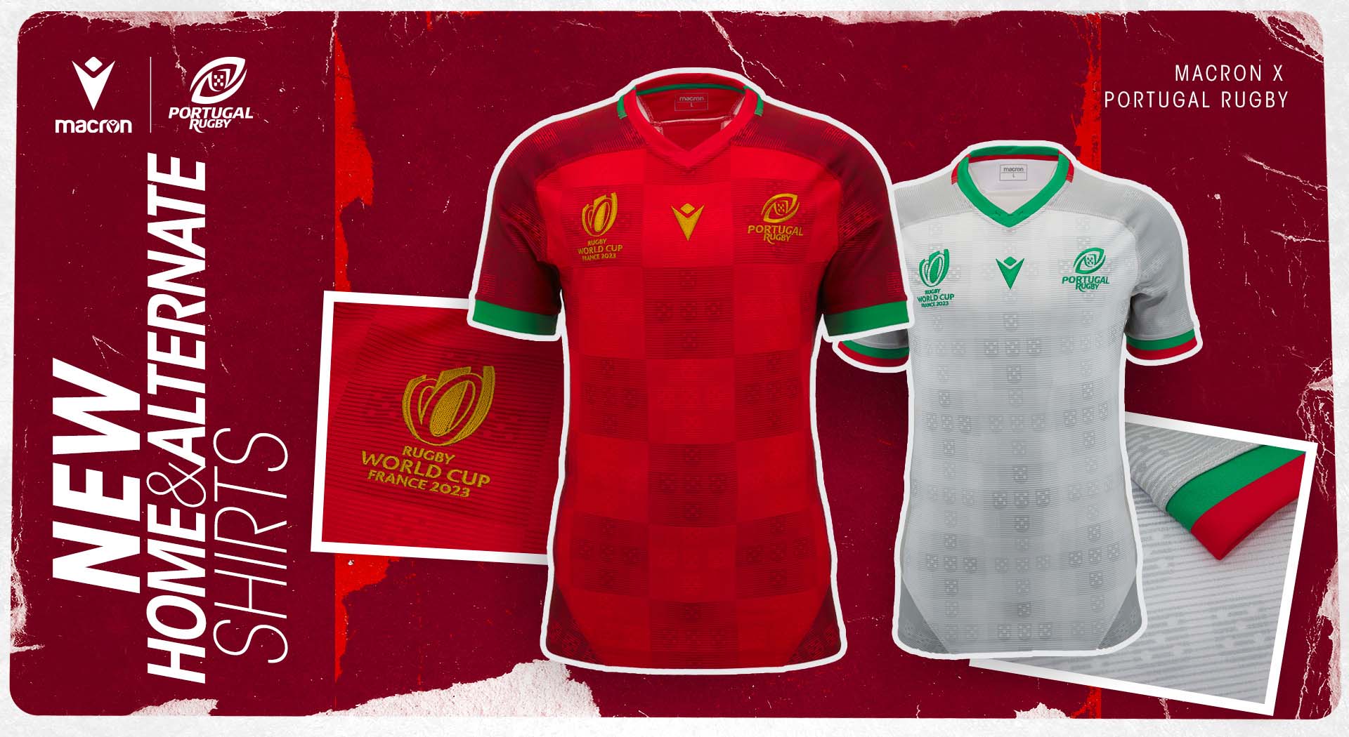 Symbols of the national flag on Portugal's shirts for the Rugby