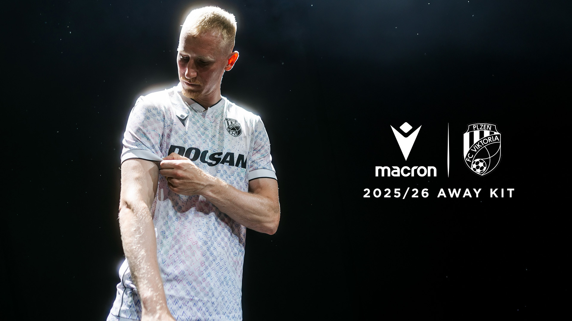 The art of the city in Viktoria Plzen 2025/26 Away Kit by Macron