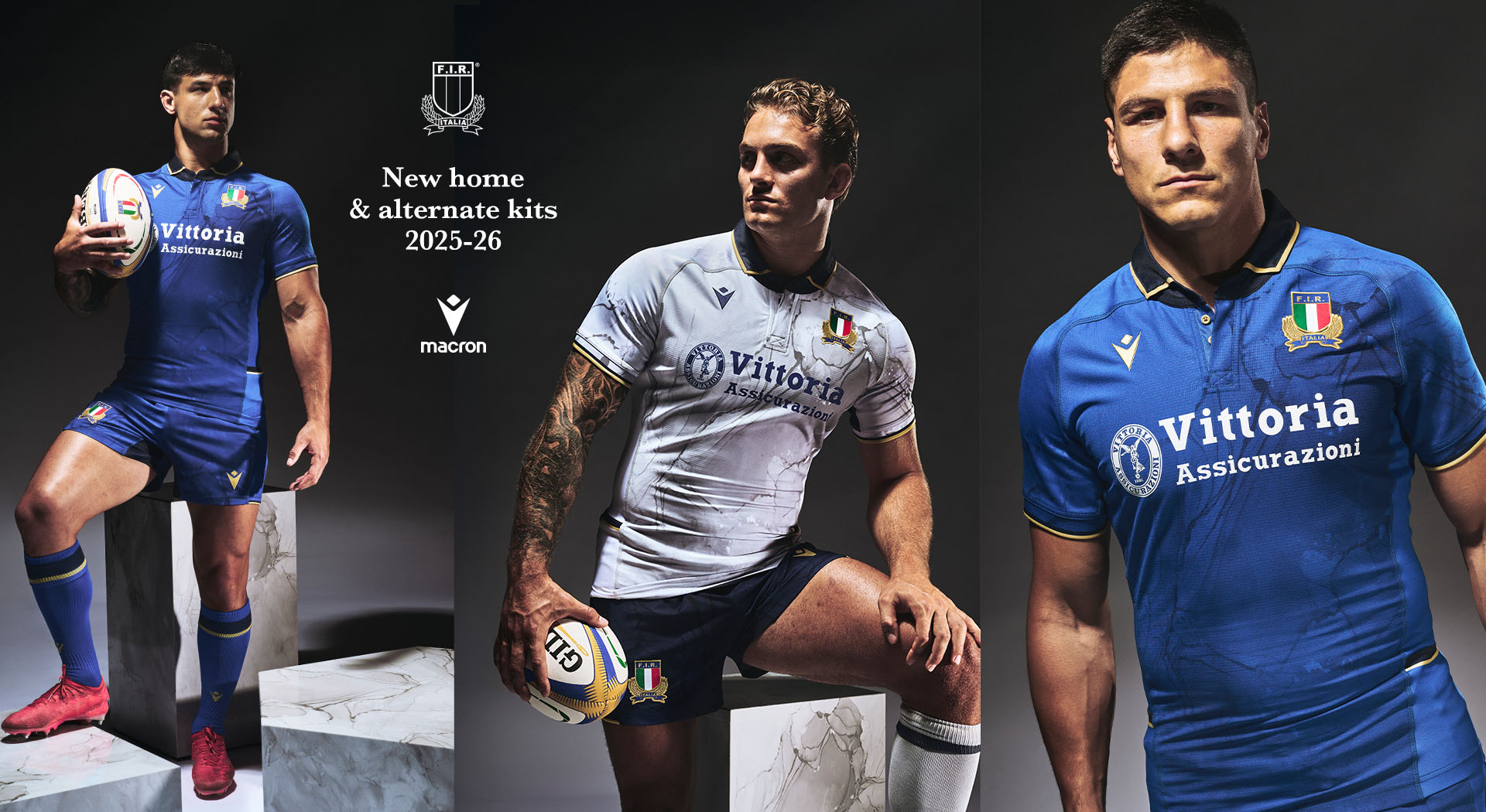 The new 2025/26 Macron kits for the Italian Rugby national teams